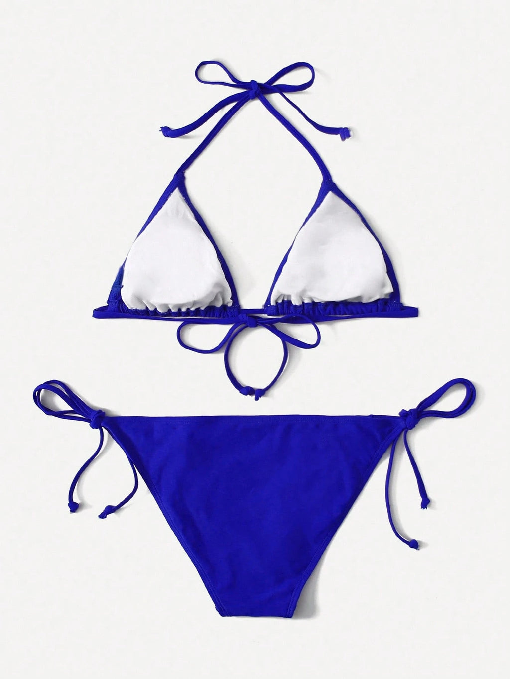 Swim Basics Summer Beach Mono Bikini Set Halter Triangle Bra & Tie