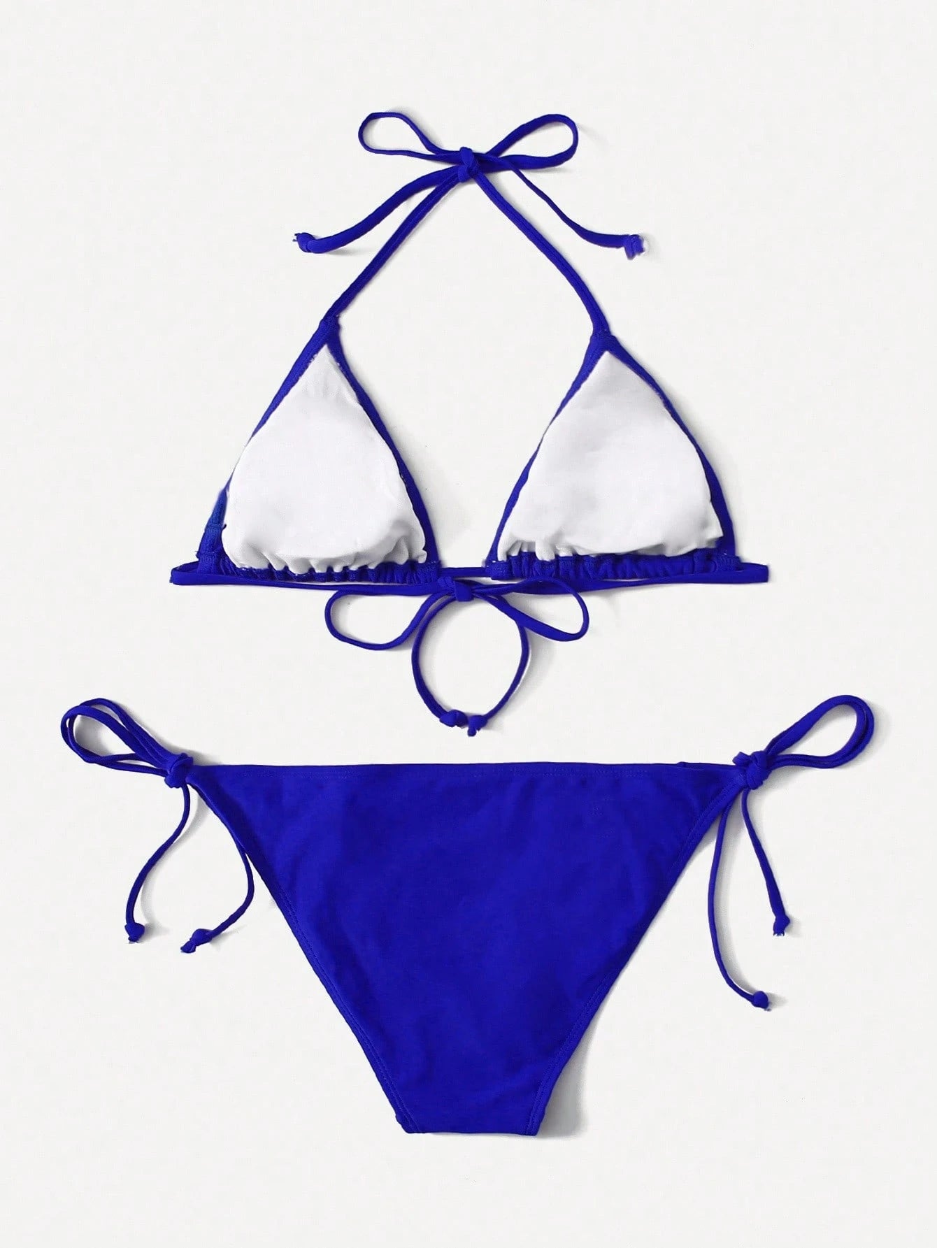 Swim Basics Summer Beach Mono Bikini Set Halter Triangle Bra & Tie