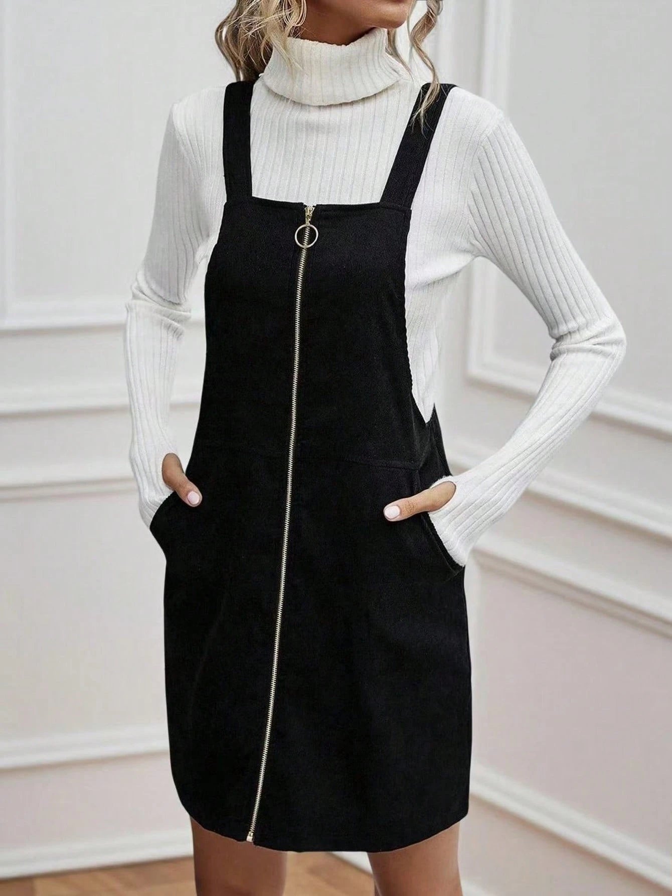 Unity Women Plain Front Zip Sleeveless Casual Mini Dress - image 11