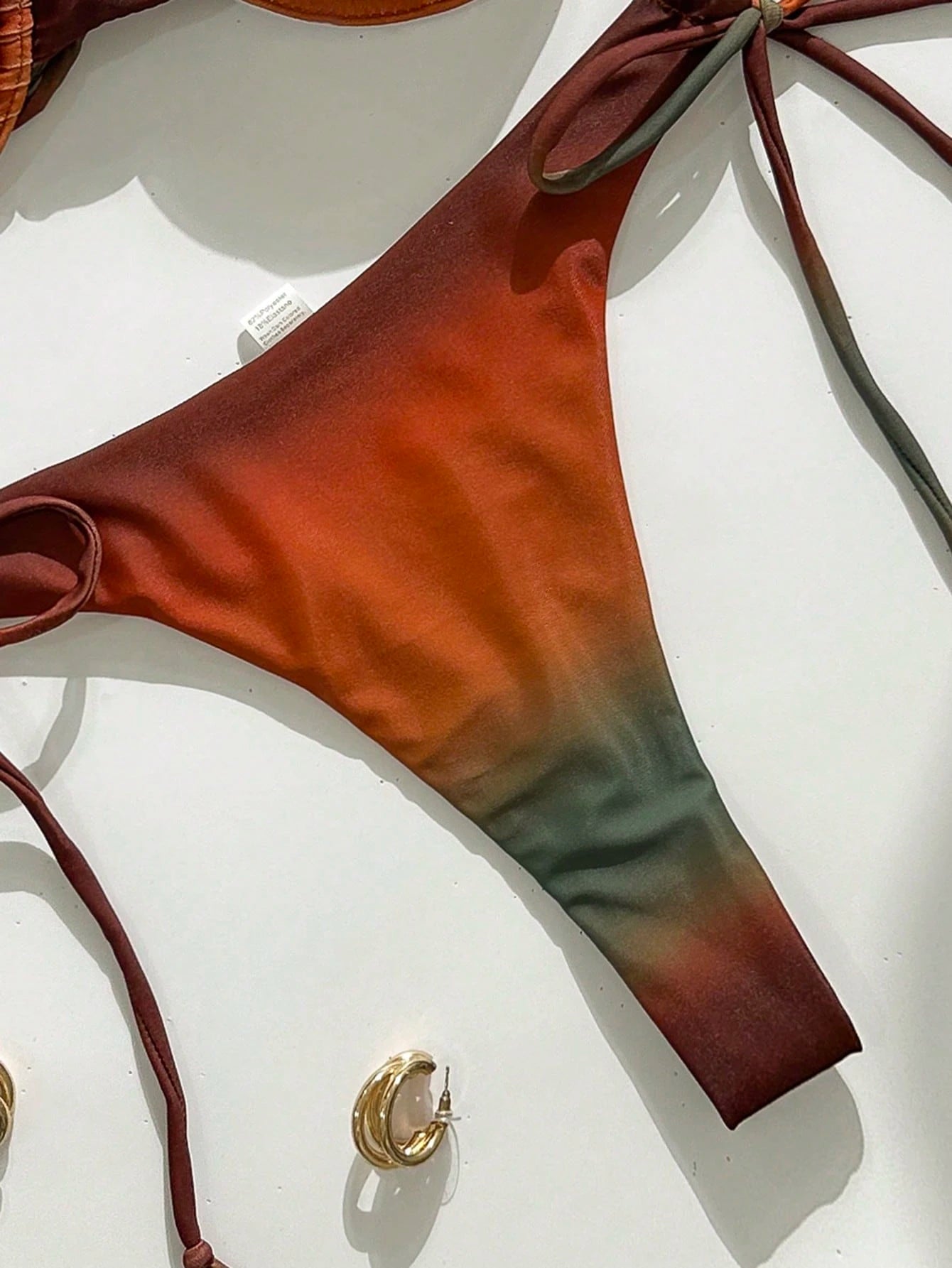 Women's Solid Color Splicing Fashionable Sexy Bikini Top And Bottom