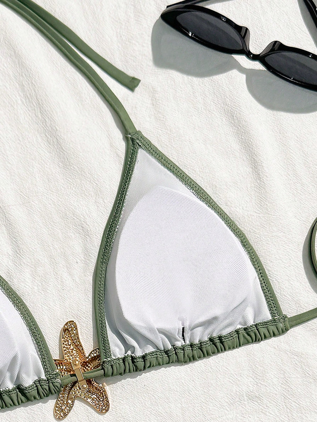 Summer 3pcs Starfish Halter Neck Bikini Set, Triangle Bikini Top, Sexy Star Back Tie Ruffle Backless Skirt, - image 14