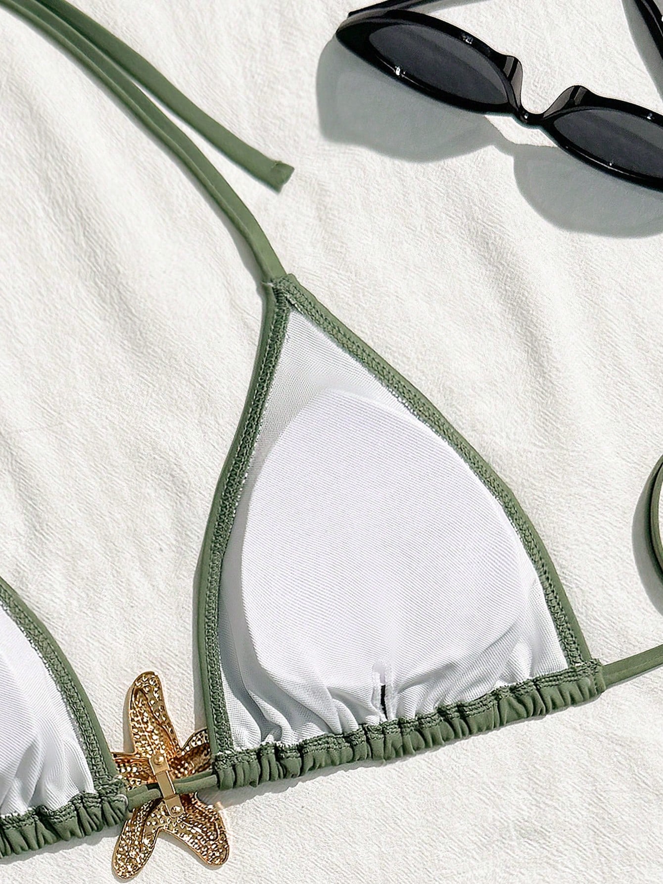 Summer 3pcs Starfish Halter Neck Bikini Set, Triangle Bikini Top, Sexy Star Back Tie Ruffle Backless Skirt, - image 14