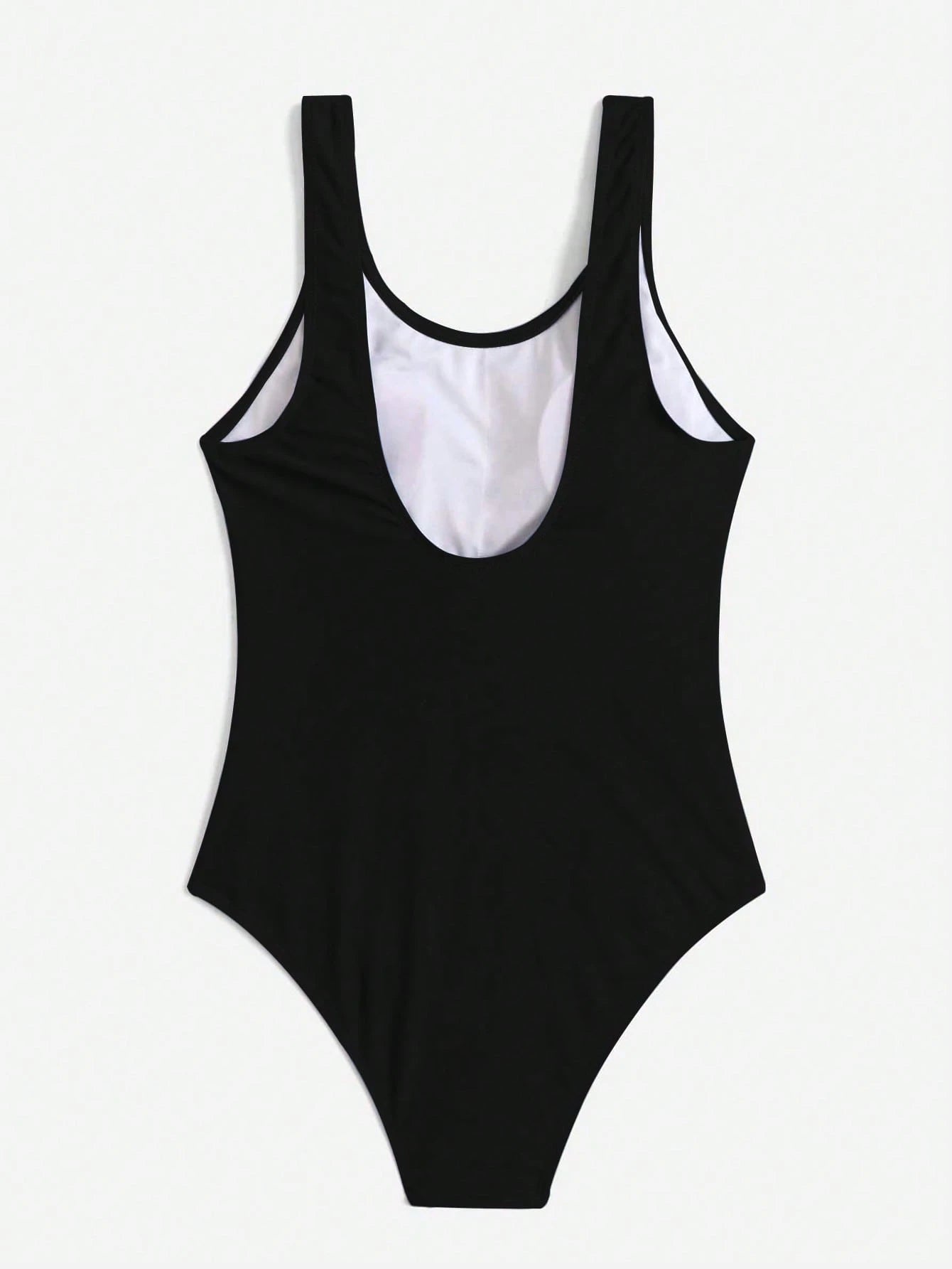 Swim Basics Women Solid Color Sleeveless Slim Fit One Piece Swimsuit, Summer Beach Vacation - image 2