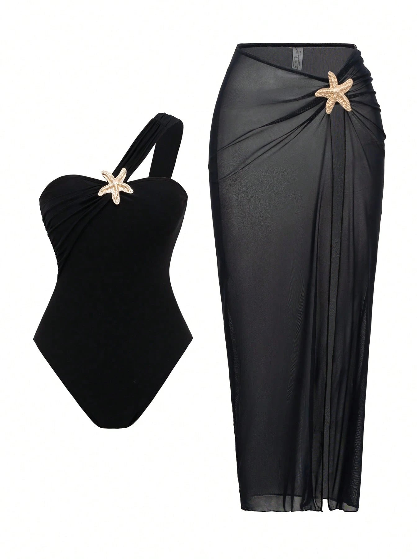 Stylish High-End Beach Holiday Summer Sexy Black One-Piece Star