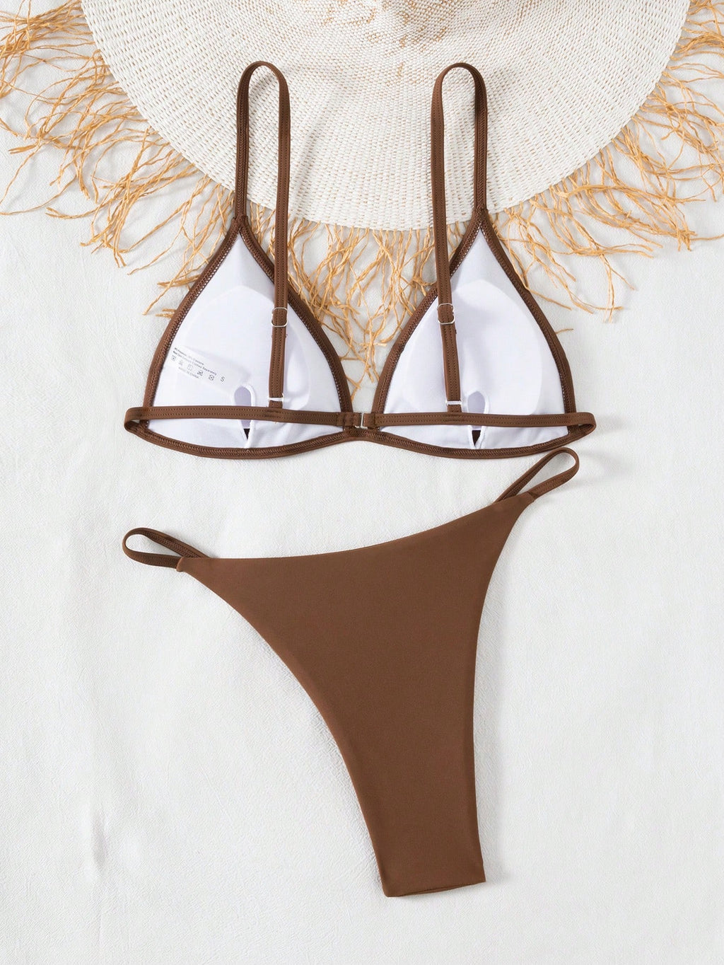 Swim Basics Summer Beach Minimalist Bikini Set Triangle Bra & Thong