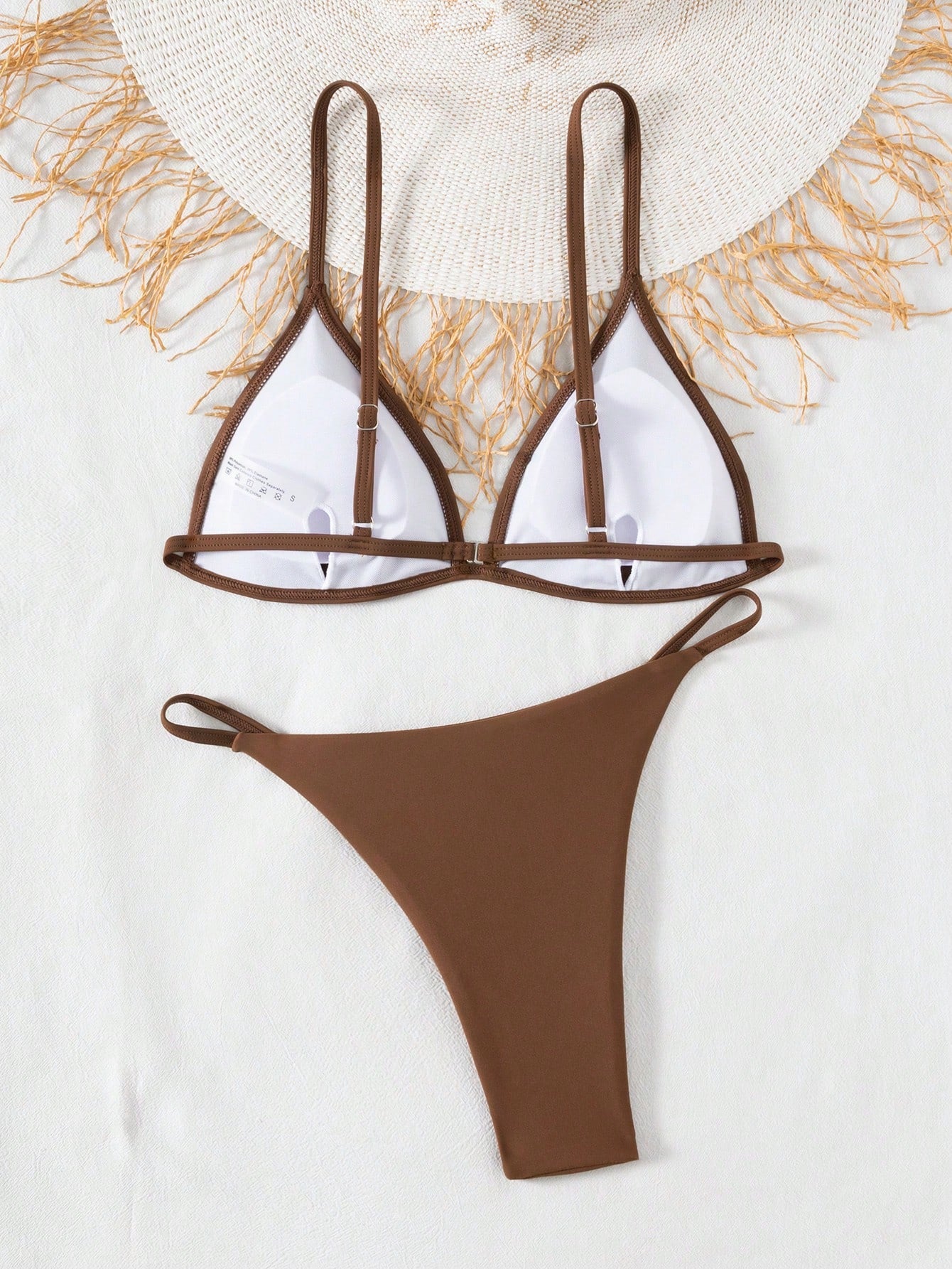 Swim Basics Summer Beach Minimalist Bikini Set Triangle Bra & Thong