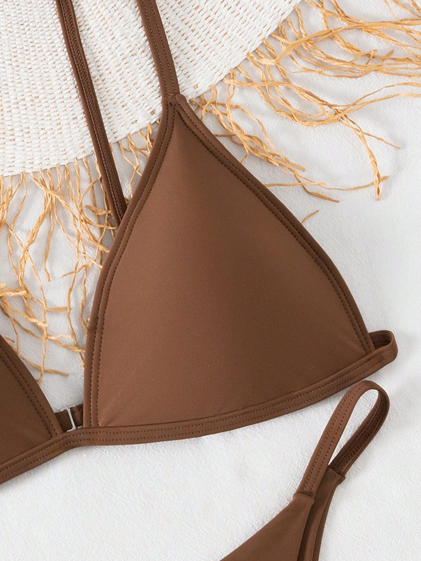 Swim Basics Summer Beach Minimalist Bikini Set Triangle Bra & Thong