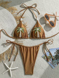 Swim Vcay Women's Yellow Swimwear,Elegant Vintage Ocean Decor Bikini Solid Casua