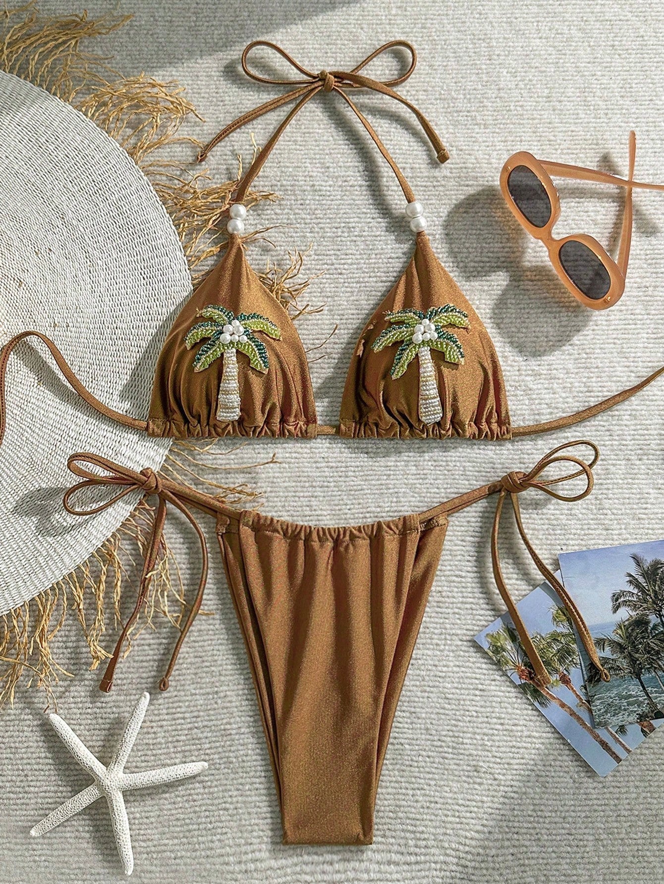 Swim Vcay Women's Yellow Swimwear,Elegant Vintage Ocean Decor Bikini Solid Casua