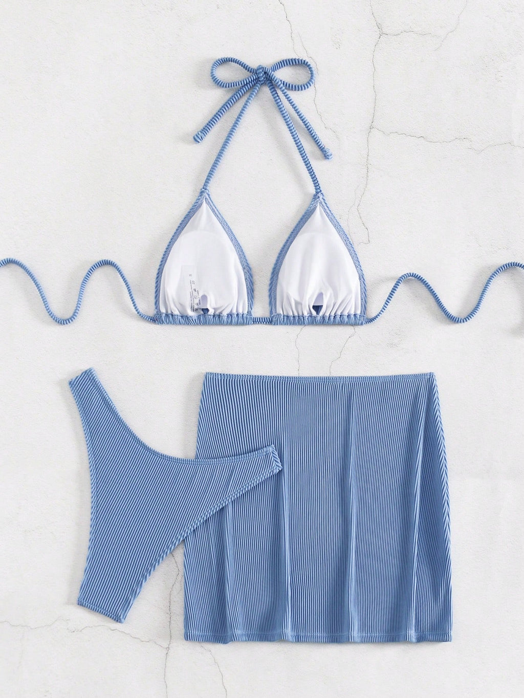 Swim SXY Women's Summer Beach Solid Color Halter Tie Sexy Bikini And