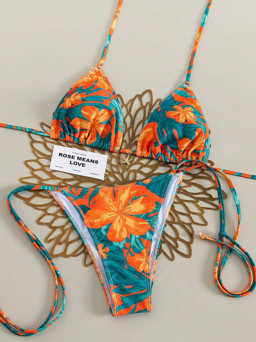 2026 Tropical Print Cute Elegant Bohemian Style Women's Bikini