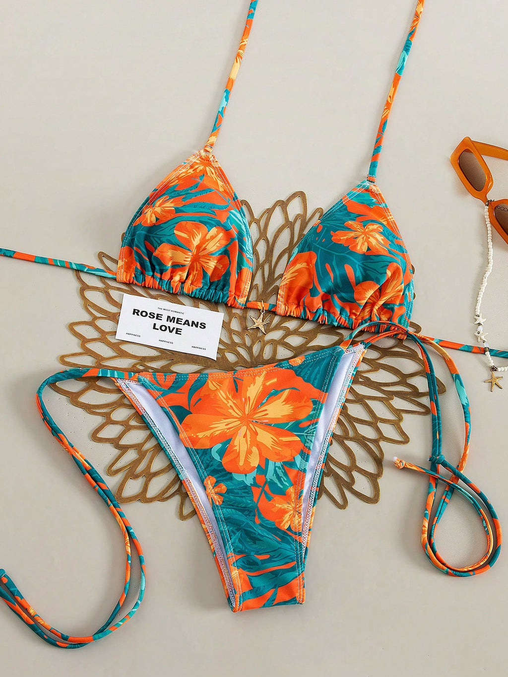2026 Tropical Print Cute Elegant Bohemian Style Women's Bikini
