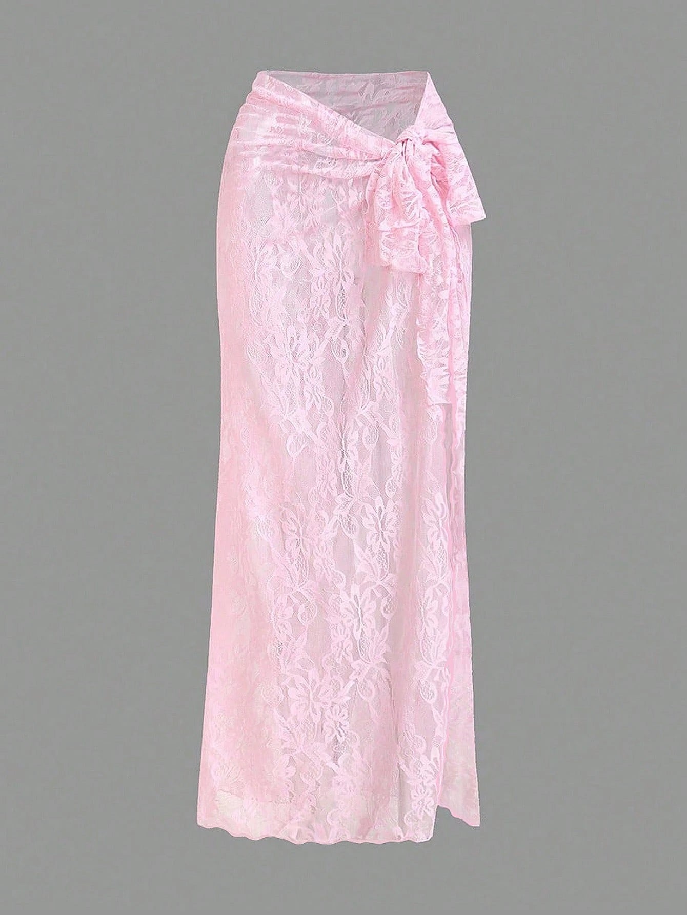 Opulessa Pink Summer Tropical Women Lace Swimsuit Cover Up