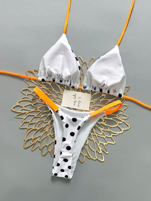 2pcs Bohemian Floral Print Tie-Up Braided Bikini Swimwear, Casual, Cute, Elegant