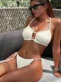 Swim SXY Women's Summer Beach Polka Dot Halter Tie Sexy Bikini &