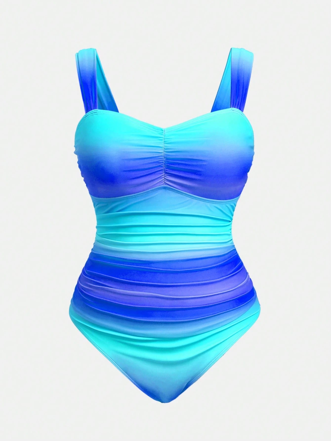 Swim Oasis Plus Size Women 2pcs Gradient Ruched One-Piece Swimsuit - image 4