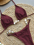 Bikinx 2026 New Sexy Solid Color Bikini Two Pieces Swimwear For Women Vacation B