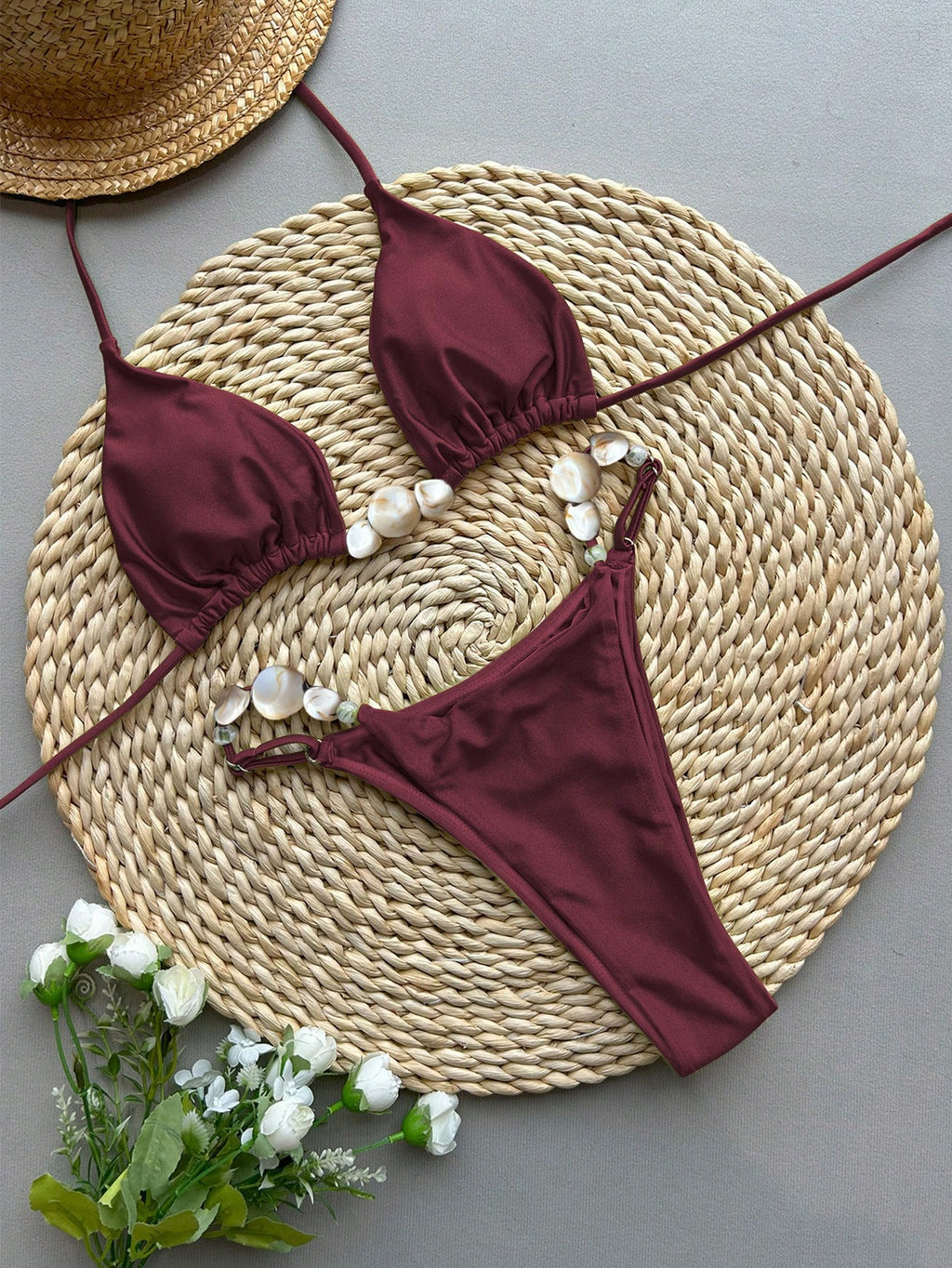 Bikinx 2026 New Sexy Solid Color Bikini Two Pieces Swimwear For Women Vacation B