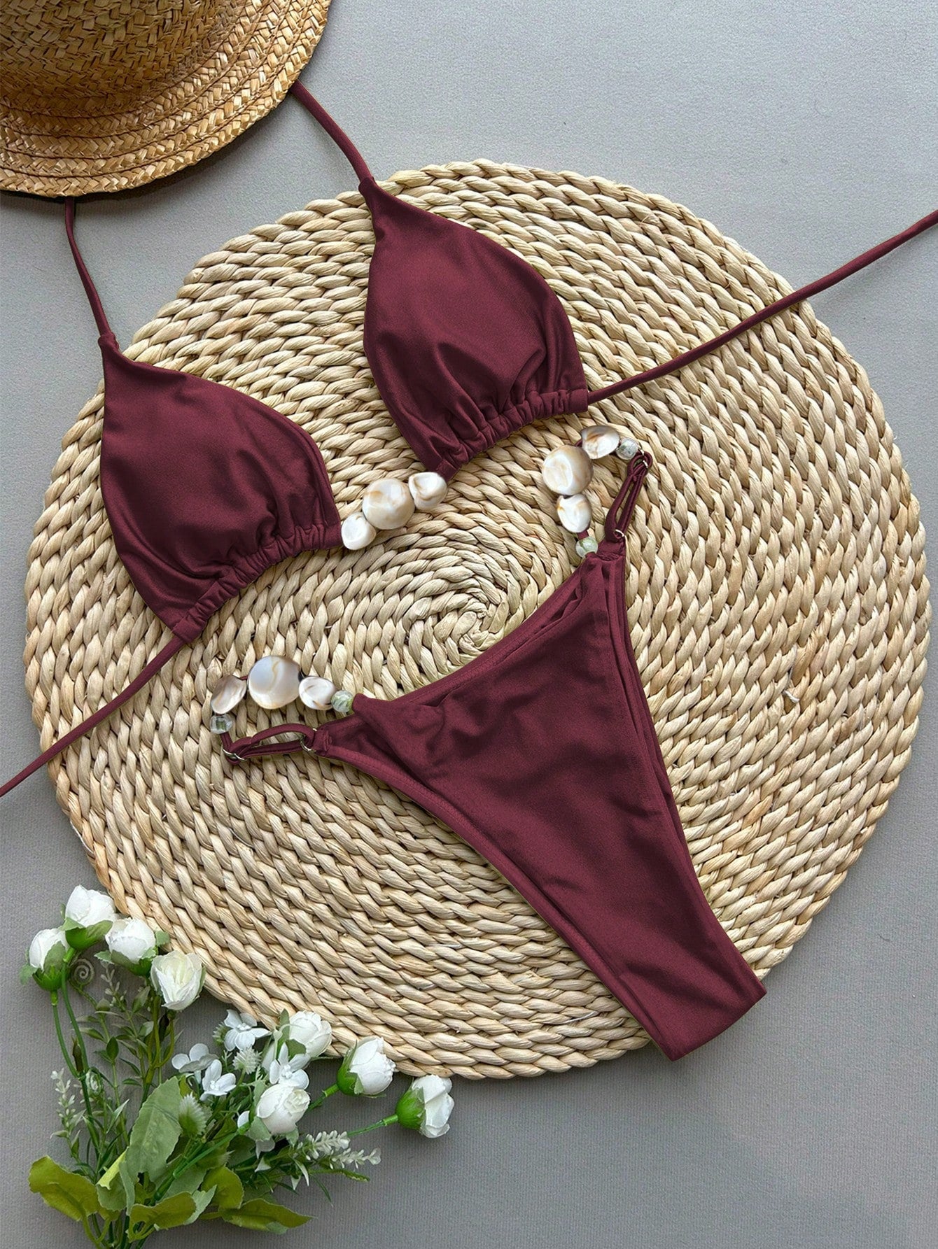 Bikinx 2026 New Sexy Solid Color Bikini Two Pieces Swimwear For Women Vacation B