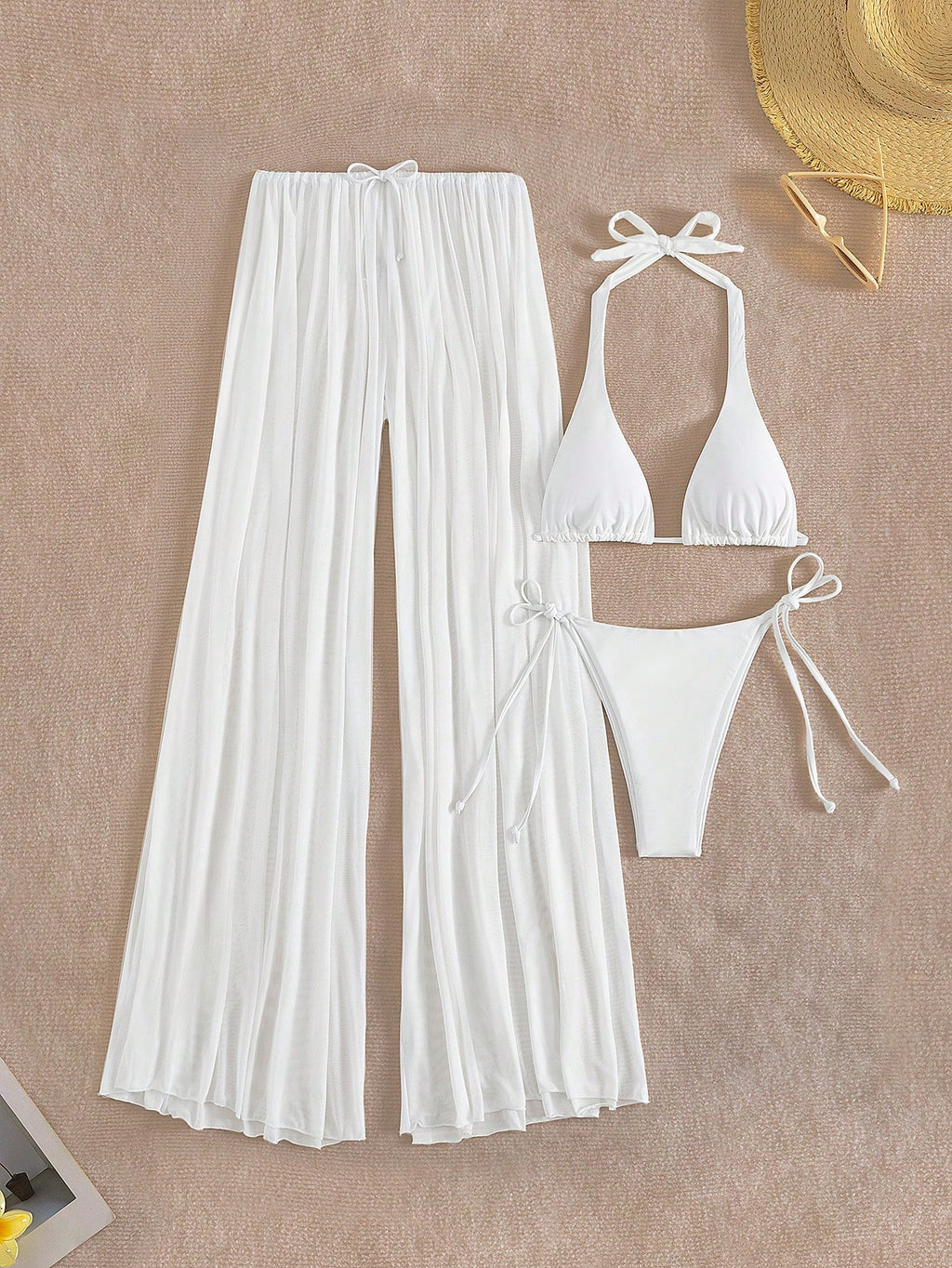 2026 New Women's Swimwear Set, Backless Deep V Swimwear And Triangle