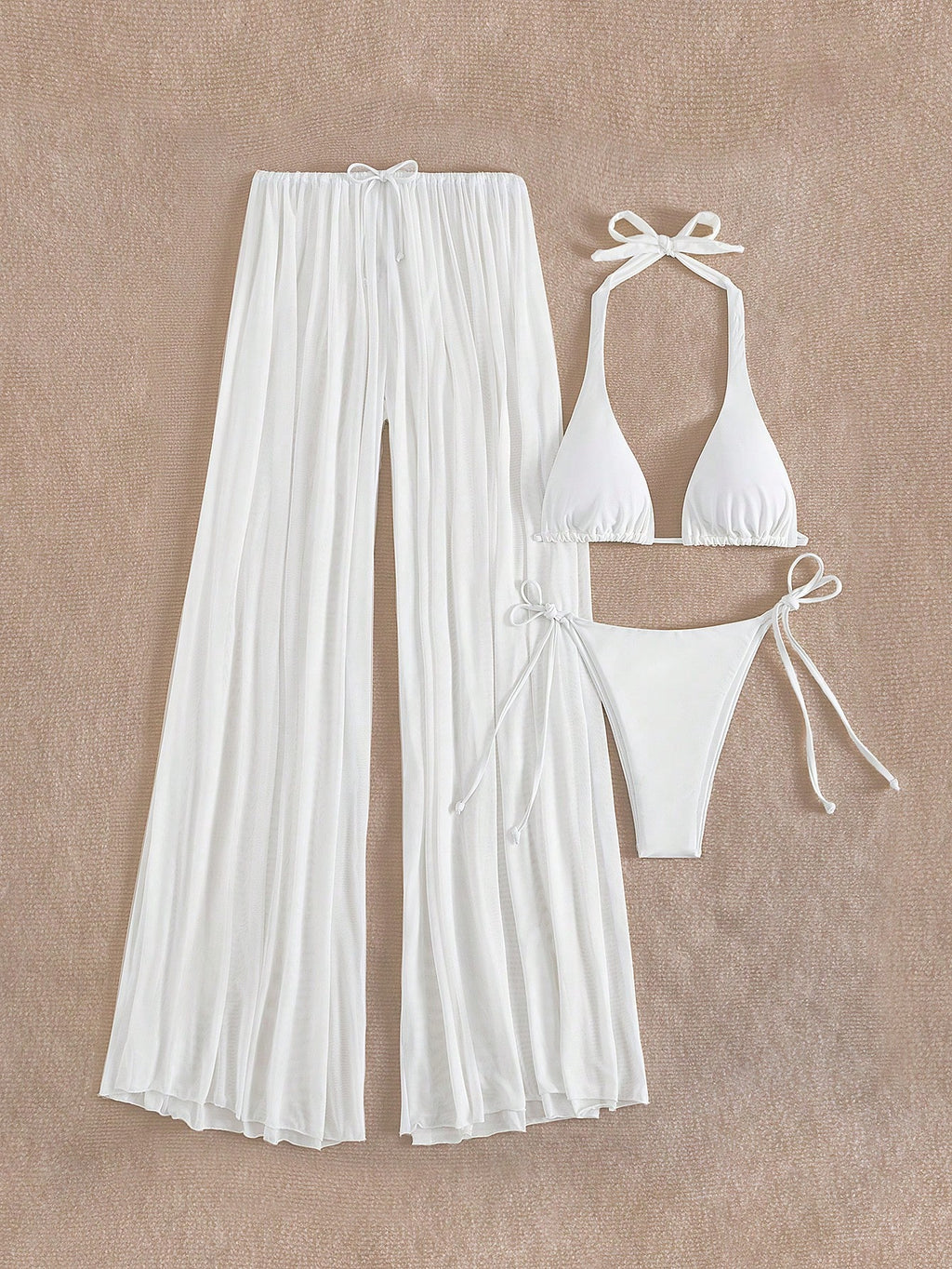 2026 New Women's Swimwear Set, Backless Deep V Swimwear And Triangle