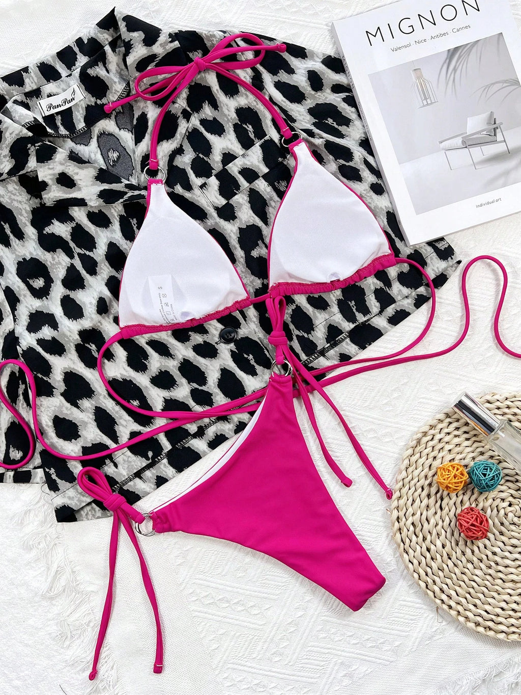 Swim SXY Solid Color Low-Waist Bikini Swimwear Beach Scarlet Red