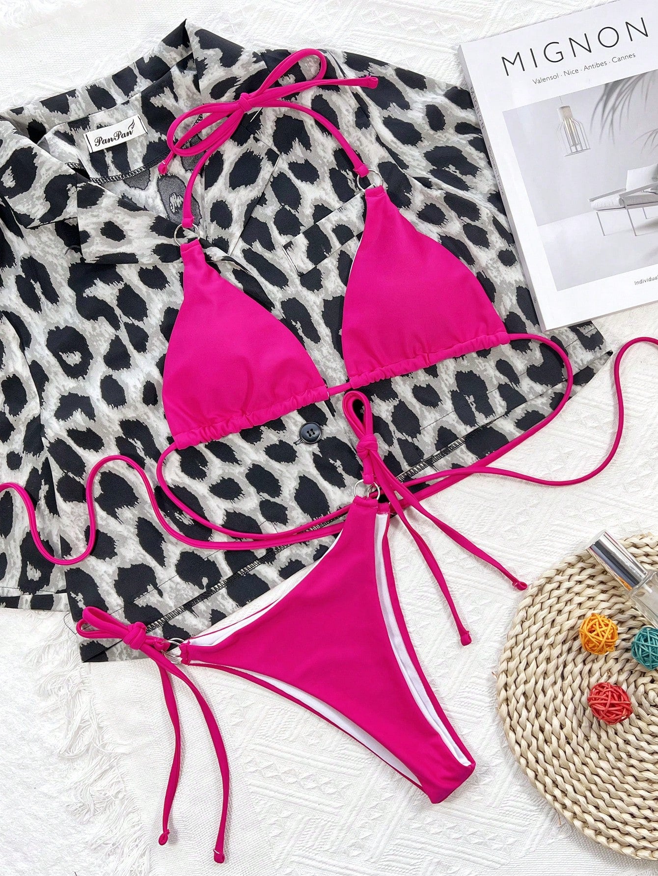 Swim SXY Solid Color Low-Waist Bikini Swimwear Beach Scarlet Red