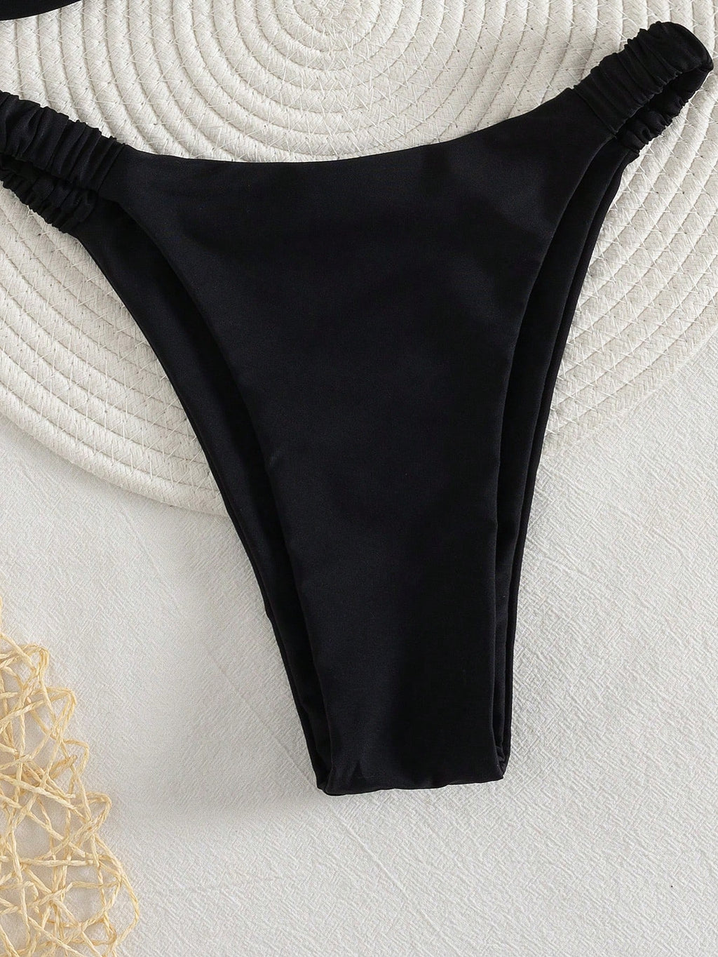 PEPPERMOLLY New Solid Color Soft Padded Thick Strap Ruched Sexy