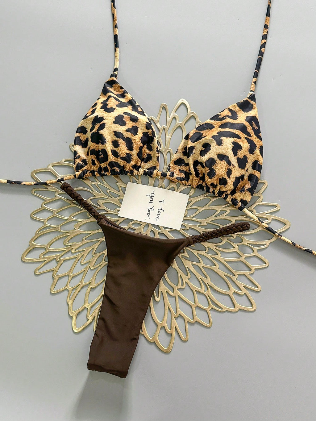2pcs Bohemian Floral Print Tie-Up Braided Bikini Swimwear, Casual, Cute, Elegant, Sexy, Beach Vacation, - image 2