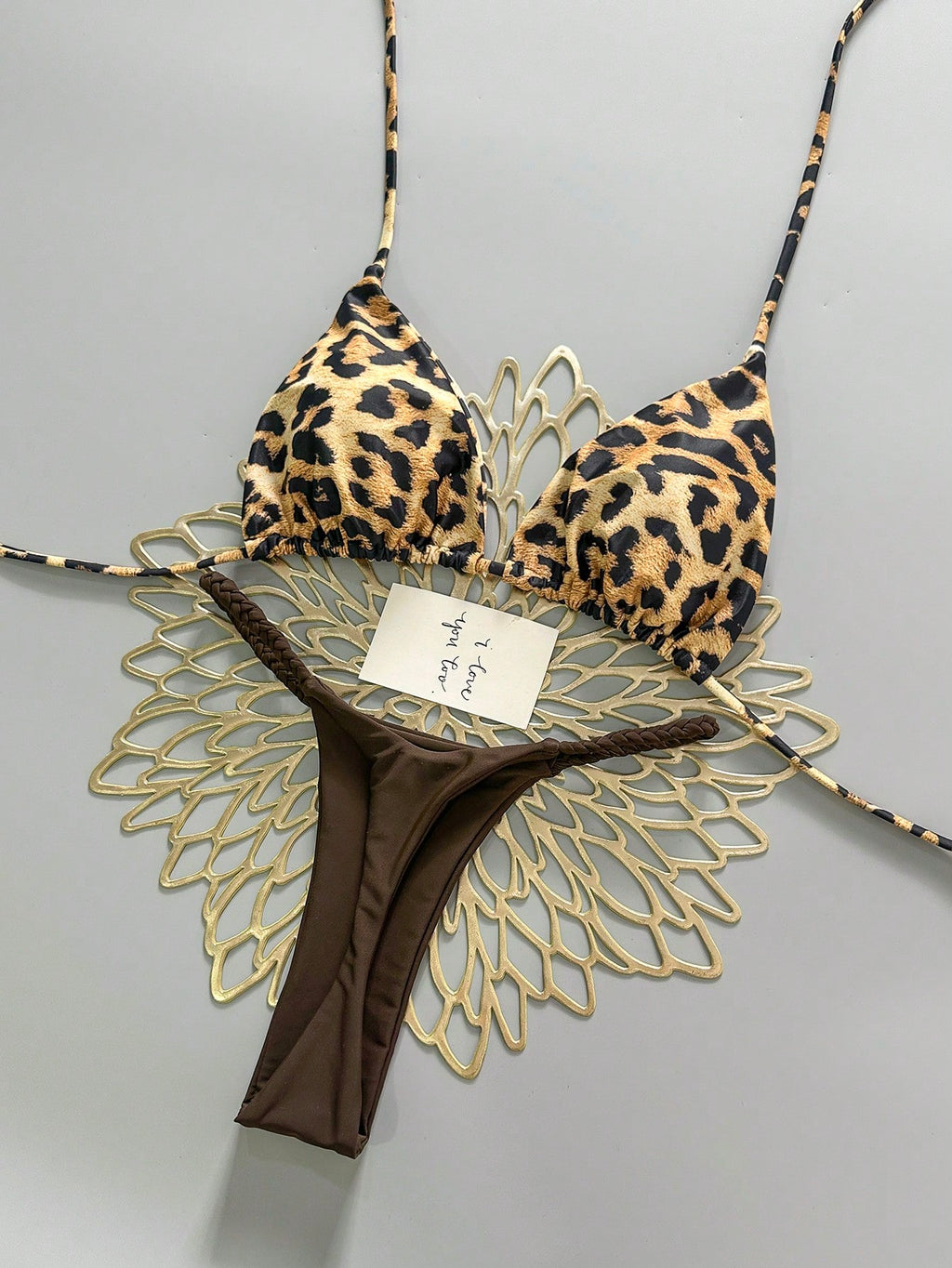 2pcs Bohemian Floral Print Tie-Up Braided Bikini Swimwear, Casual, Cute, Elegant, Sexy, Beach Vacation, - image 3