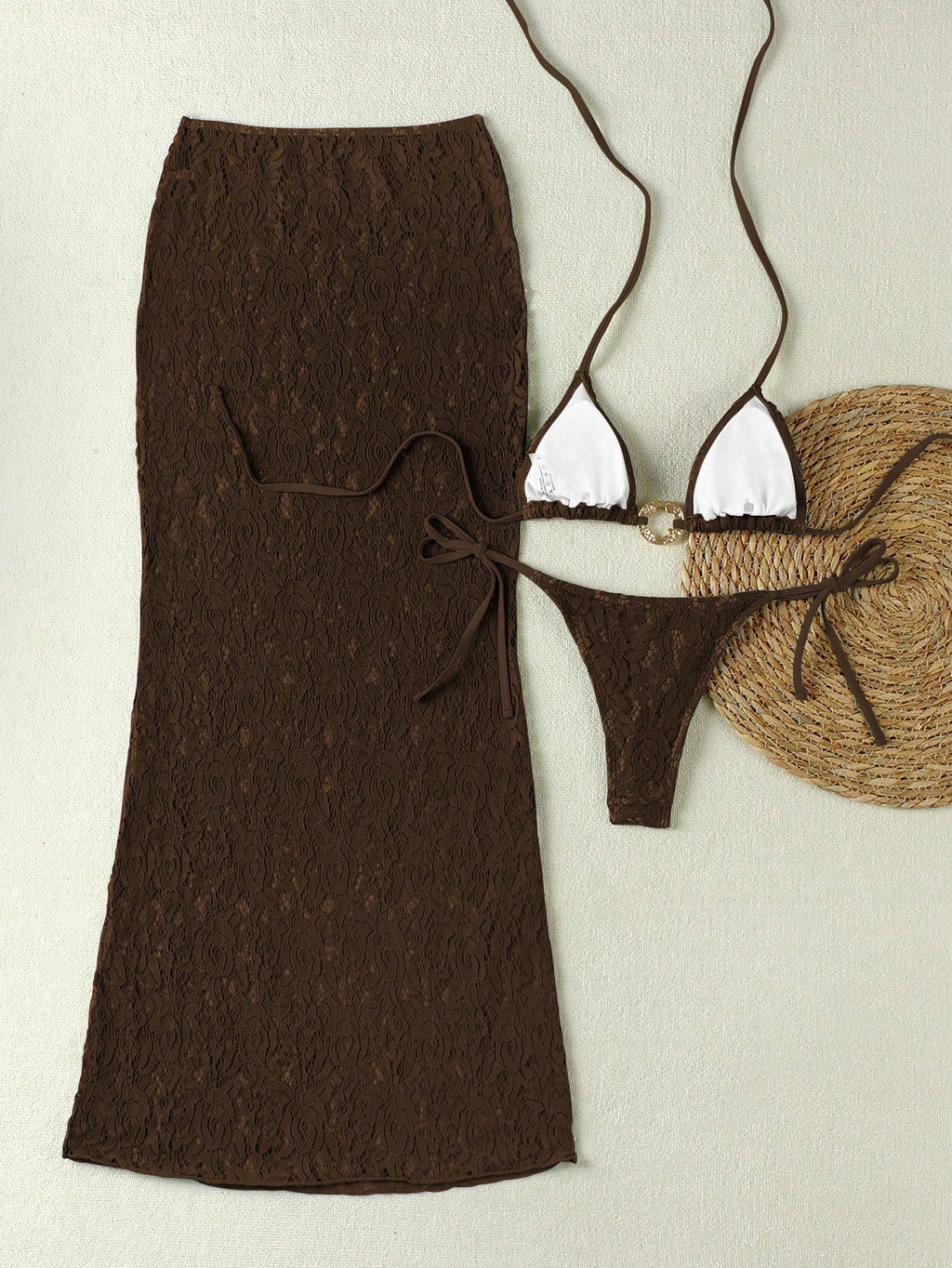 New Brown Solid Color Minimalist Elegant Beach Vacation Date Party