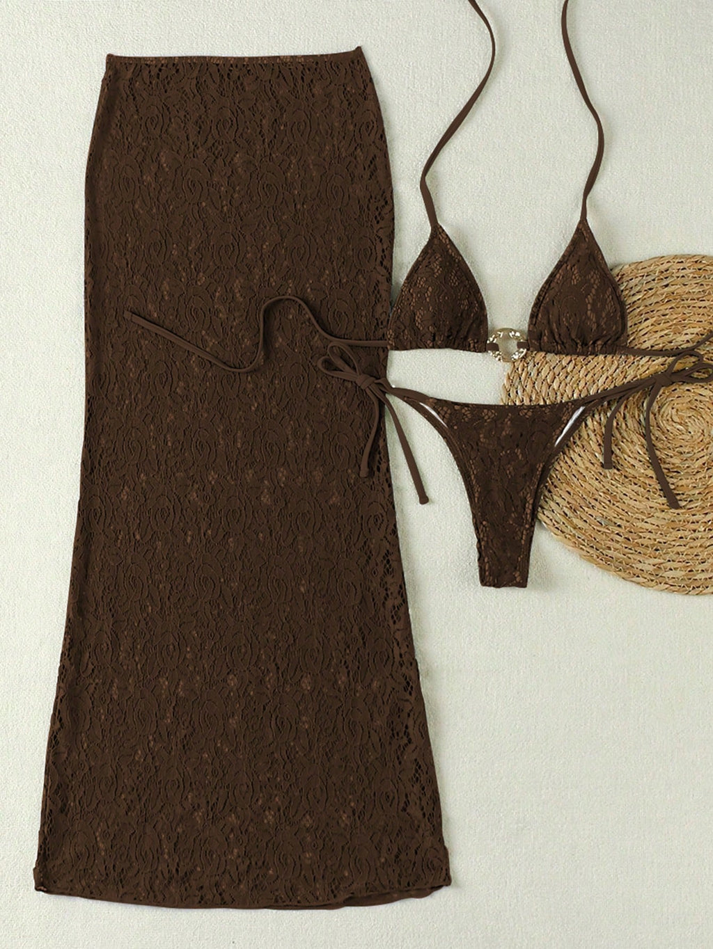 New Brown Solid Color Minimalist Elegant Beach Vacation Date Party