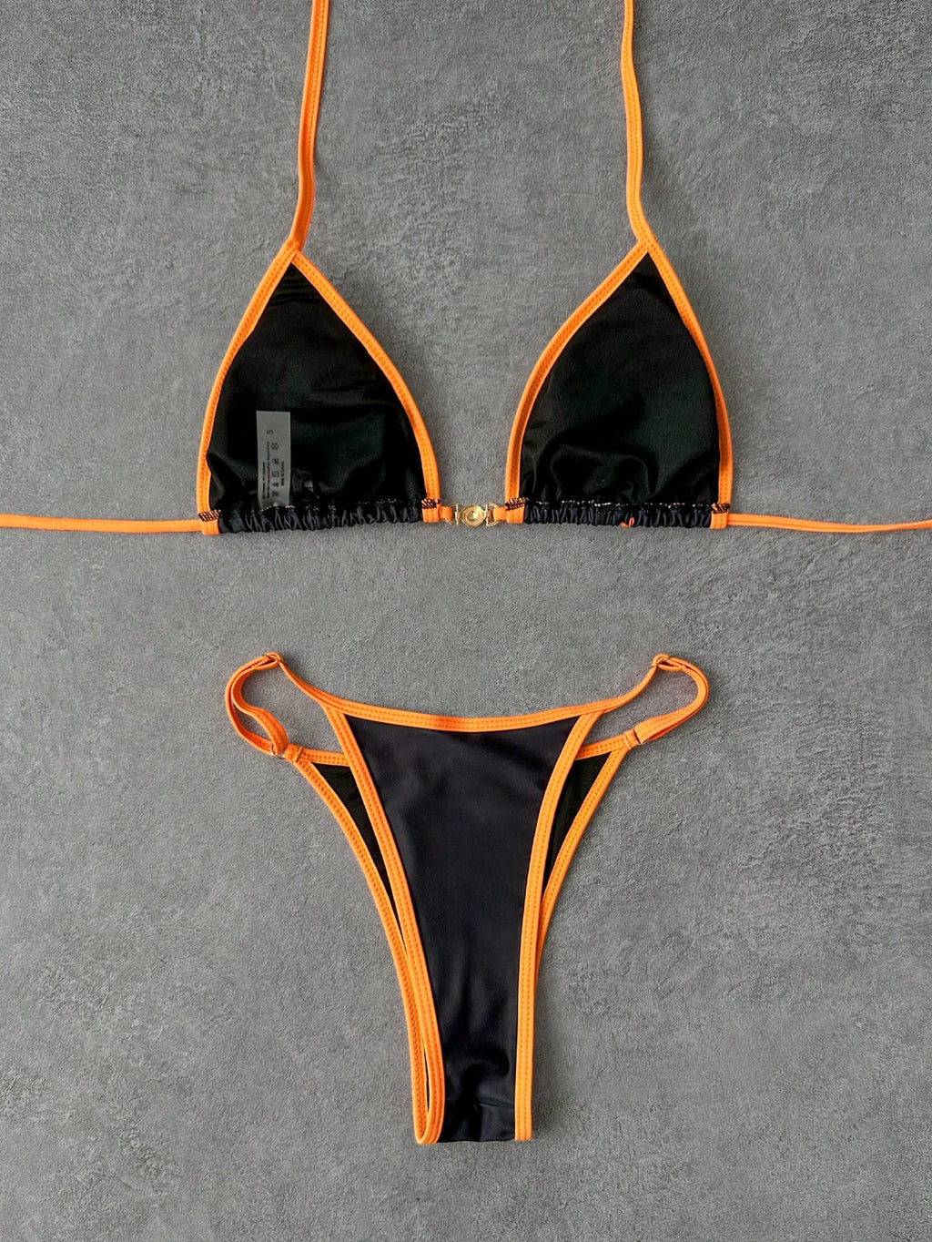 Women's Fashionable Sexy Spaghetti Strap Swimwear Set, Plaid Print Bikini, Elega