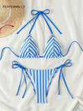 New Arrival Cute Toweling Halter Neck Backless Strap Bikini Set For