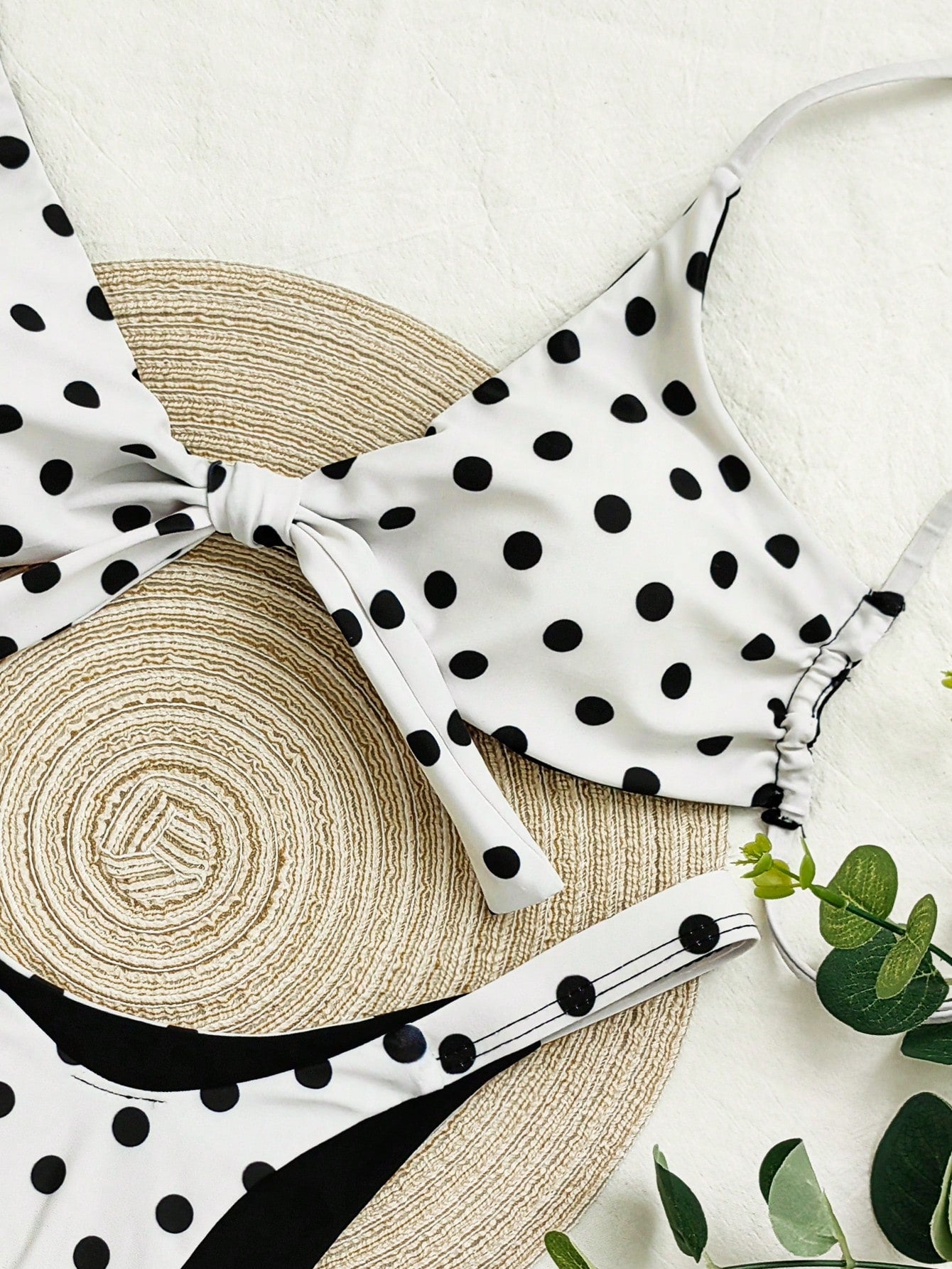 Women's Polka Dot Print Spaghetti Strap Bikini Set, Suitable For Christmas, New Year And Other Important - image 5