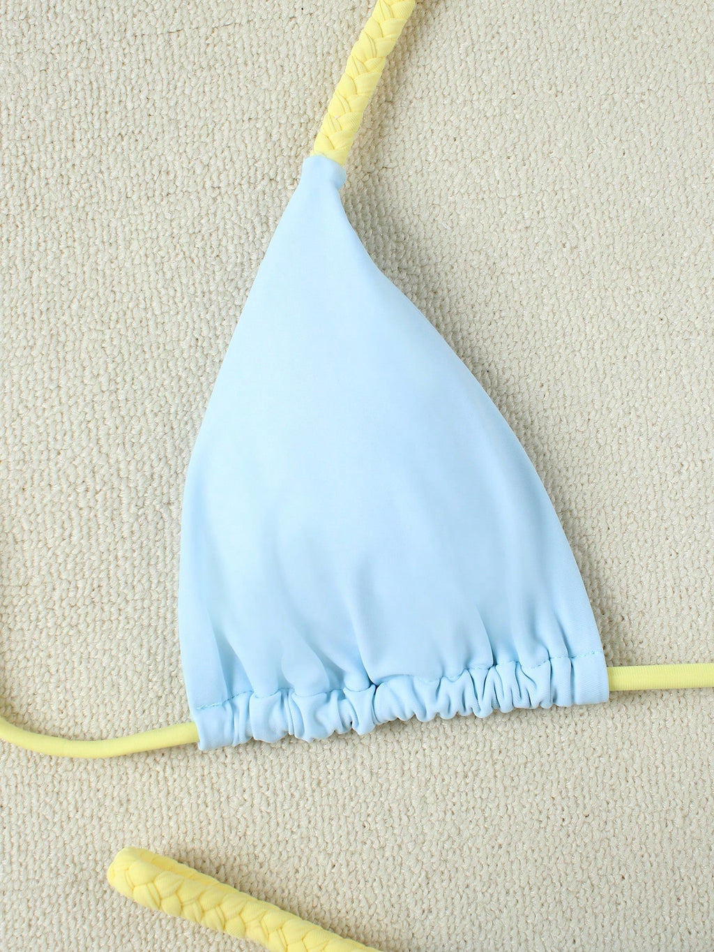 Ladies' 2026 Spring Summer Light Blue Yellow Contrast Braided Strap