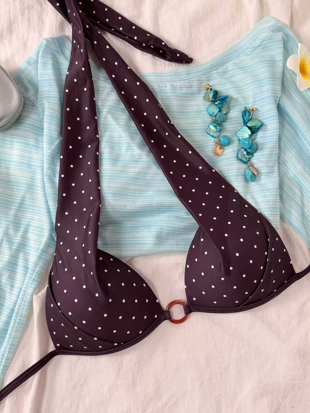 Women's Bikini Swimwear, Elegant Sexy Polka Dot Print Push-Up Tank
