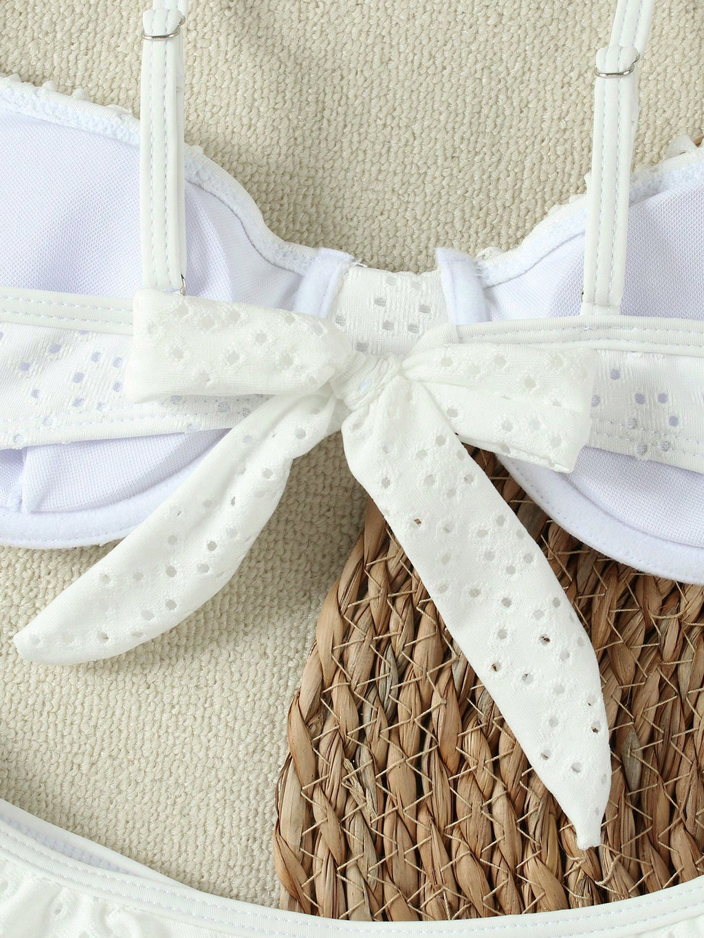 2026 Summer & Spring French Style White Ruffle Bikini Swimsuit, Sexy