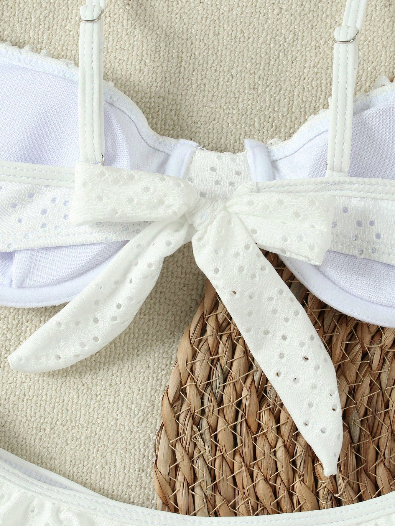 2026 Summer & Spring French Style White Ruffle Bikini Swimsuit, Sexy