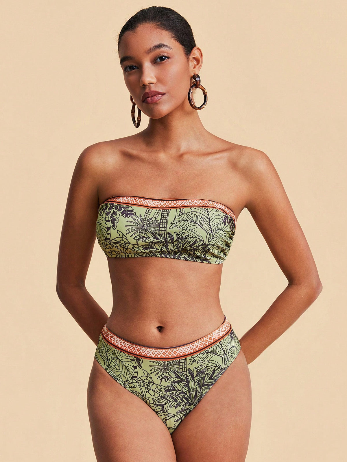 Travachic Women Floral Print Bandeau Bikini Set,Summer Outfits For Women,Swimsuits For Woman,Bathing Suits - image 10