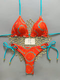 2pcs Solid Color Casual Cute Elegant Sexy Tie-Up Pearl Ball Polka Dot Bohemian Bikini Swimwear, Beach