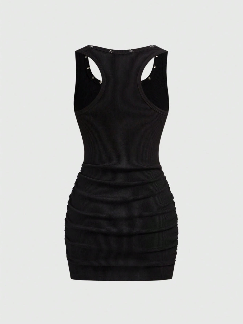 Grunge Punk Women's Retro Baddie Unisex Streetwear Casual Galaxy Star Rivet Print Bodycon Mini Dress - image 6