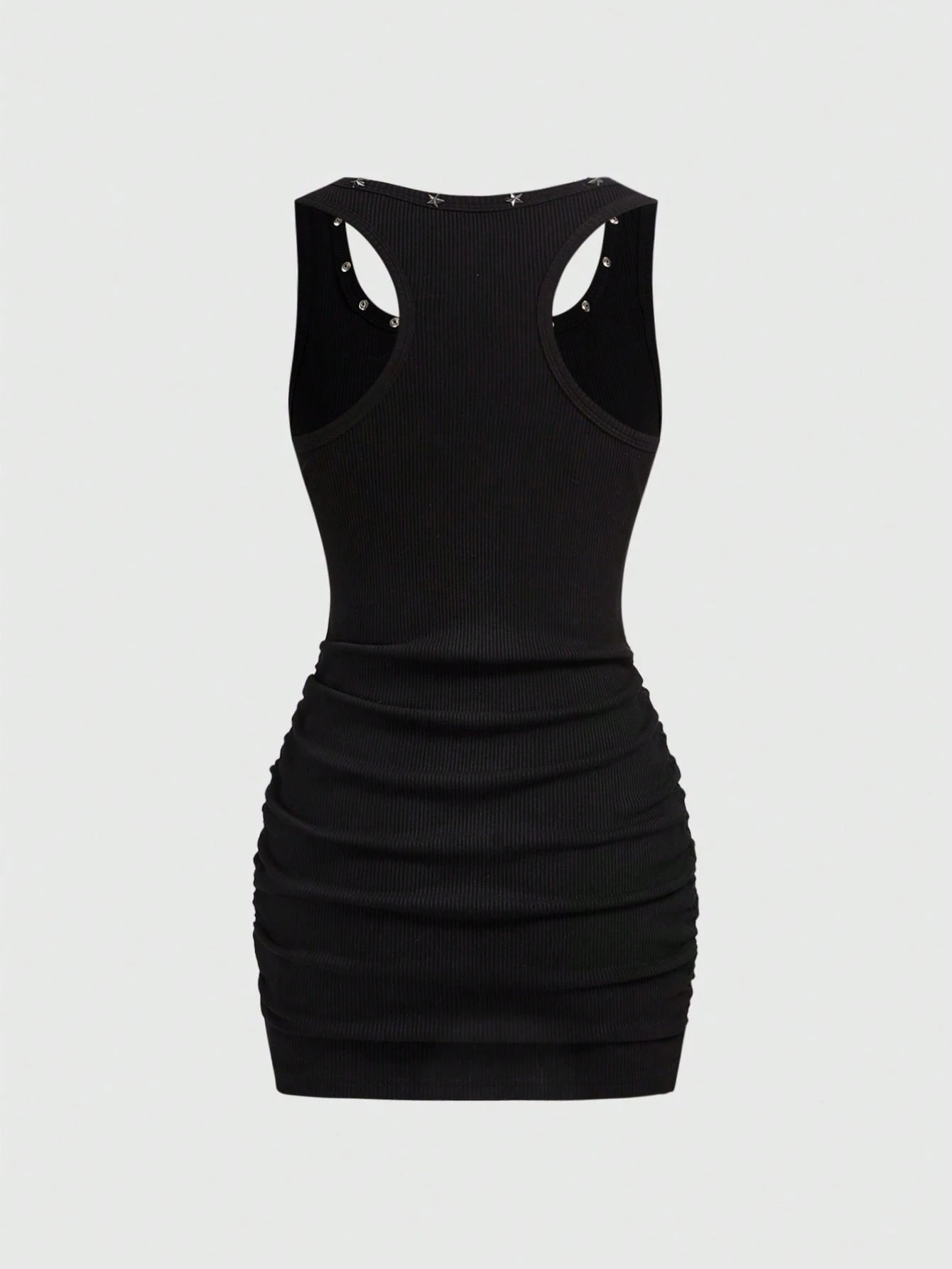 Grunge Punk Women's Retro Baddie Unisex Streetwear Casual Galaxy Star Rivet Print Bodycon Mini Dress - image 6