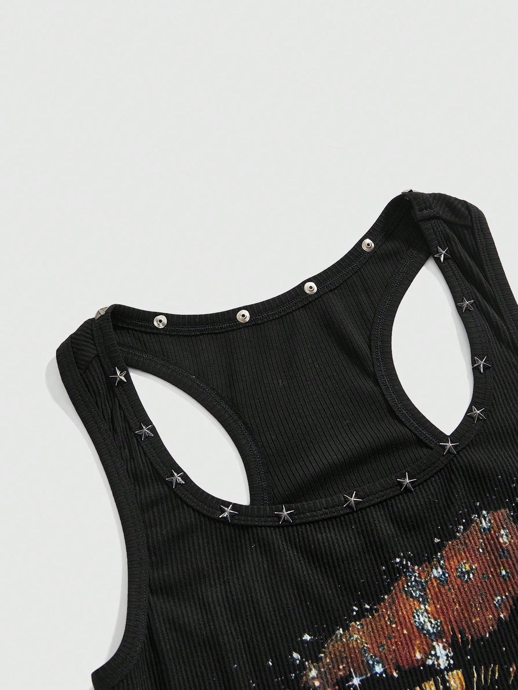 Grunge Punk Women's Retro Baddie Unisex Streetwear Casual Galaxy Star Rivet Print Bodycon Mini Dress - image 7