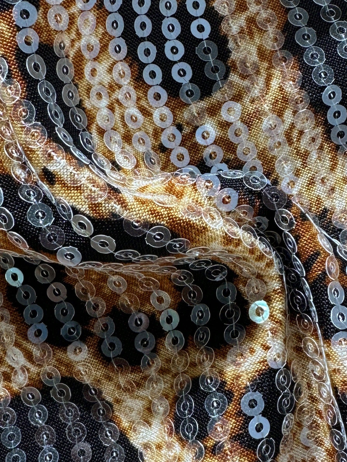 Swim Vcay Swim -D 2pcs/Set Brown Sequin Animal Leopard Snake Print
