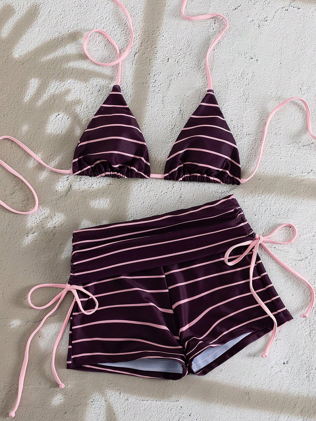 Swim Mod Women's Brown And Blue Polka Dot 2-Piece Bikini Swimwear
