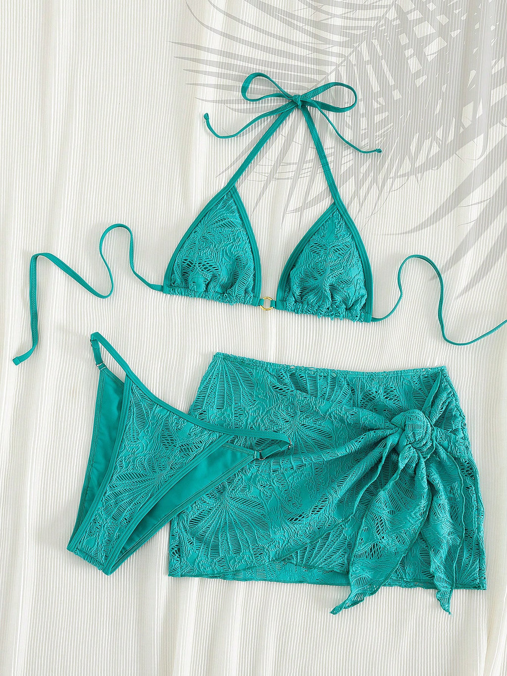 PEPPERMOLLY 2026 SS Women 3-Piece Mesh Bikini Set, Trimmed Top+Low
