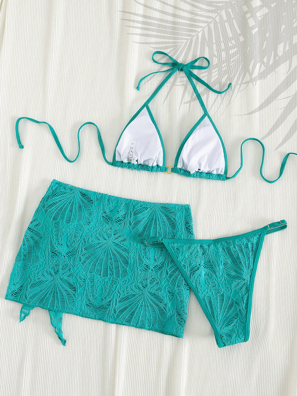 PEPPERMOLLY 2026 SS Women 3-Piece Mesh Bikini Set, Trimmed Top+Low