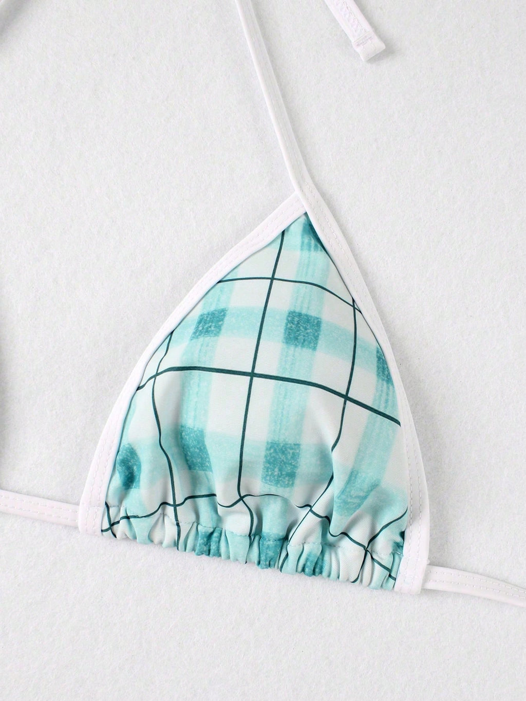 Women's Spring/Summer New Blue & White Plaid Halter Tie Fashionable