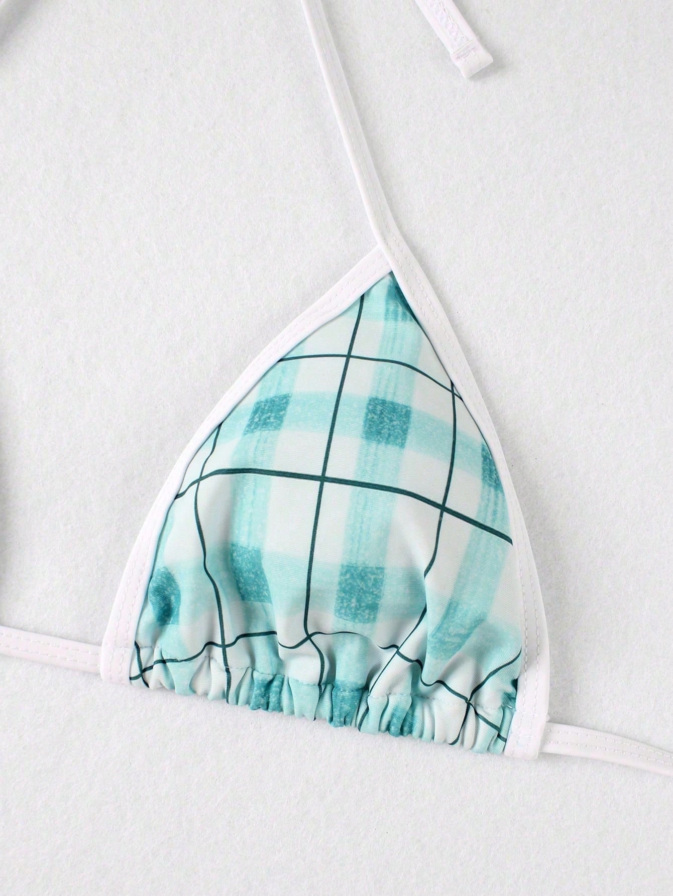Women's Spring/Summer New Blue & White Plaid Halter Tie Fashionable